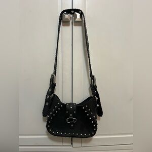 Black Studded Leather Shoulder Bag Urban Outfitters